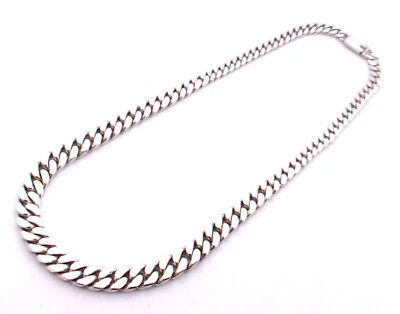 Collares de cadena de bordillo cónico de plata de ley 925 Taxco México. 114,4 g, 50 cm, 20" Foto 1 de 4