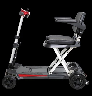 BRAND NEW BOXED RED SOLAX MOBIFREE LIGHTWEIGHT FOLDING LITHIUM MOBILITY SCOOTER - Image 1 of 2