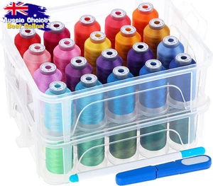 Embroidery Thread 40 Brother Colors 500M Spools Sewing Machine Thread with Box - Picture 1 of 12
