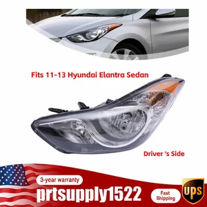 Driver Left Side Headlight For 2011 2012 2013 Elantra Sedan 4 Doors Halogen LH - Picture 1 of 10