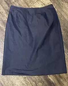 Kasper Lined blue Pencil Skirt size 14 zips in back slit in back - Picture 1 of 5