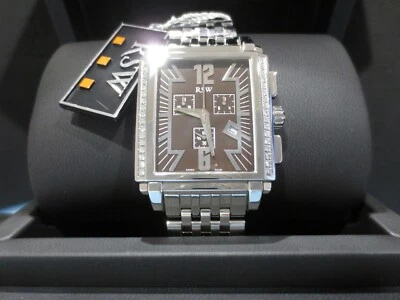 Reloj cronógrafo de diamantes RSW para hombre 4220.BS.S0.9.D1 esfera marrón  Foto 1 de 4