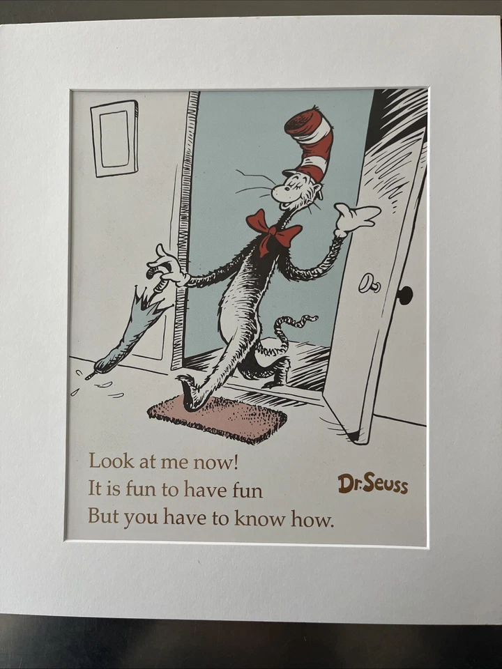 Dr. Seuss "El gato en el sombrero" - Impresión artística mate. No enmarcado. Foto 1 de 4