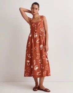Madewell x Caroline Z Hurley Tank Midi Dress Abstract Alpha Artist Collab XXS - Picture 1 of 7
