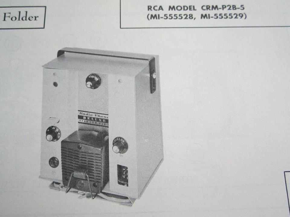 RCA DELUXE, CRM-P2B-5, MI-555528, MI-555529, CITIZENS BAND CB RADIO PHOTOFACT - Image 1 of 1
