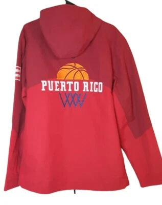 Port Authority Coat Mens XL Red Hooded Jacket Puerto Rico Full Zip Polyester - Image 1 of 4