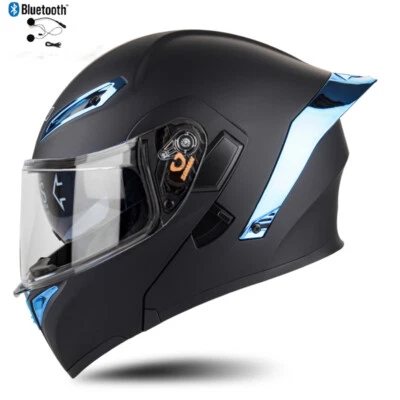 DOT Bluetooth Flip Up Motorcycle Helmets Motorbike Modular helmet w/sun lens - Image 1 of 4