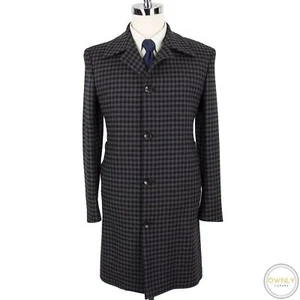 NWOT CURRENT Brioni Grey Black Wool Checked Soft Tweed Overcoat M/40US - Picture 1 of 11