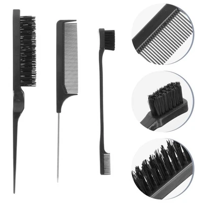 1Set Tipp Tail Combs BROW Pinsel Kit Friseurwaren Kamm Haushaltskämme schwarz - Bild 1 von 4