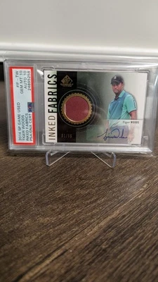 2014 UD SP Game Used Tiger Woods Inked Fabrics Relic Auto /65 PSA 10/10 POP 1 SM - Image 1 of 3