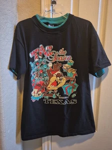 Vintage Christmas TEXAS  Taz The Season Velva Sheen T-shirt Size L 1992  - Picture 1 of 15