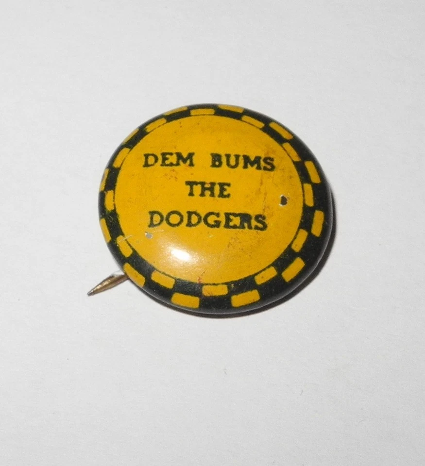 1940's Baseball Jackie Robinson Brooklyn Dodgers World Series Dem Bums Pin Coin - Image 1 of 2