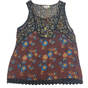 Umgee Top M Cottage Core Lace Black Layering Pullover Whimsy Fairy Floral Womens - Picture 1 of 5