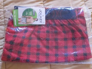 2 Pair Men's Jockey Active Blend Boxers Red/Black 2 NEW PKGS Sz L FREE SHIP - Picture 1 of 3