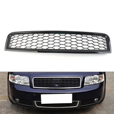 Front Bumper Upper Honeycomb Mesh Grille ABS For Audi A4 B6 2001-2005 8E0853651F - Image 1 of 4