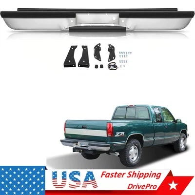 For 88-00 Chevy Silverado GMC Sierra C/K 1500 2500 Chrome Steel Rear Step Bumper - Image 1 of 4