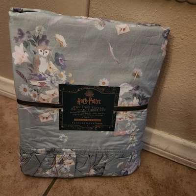 NEW Pottery Barn Teen Harry Potter Owl Post Ruffle TWIN sheets Set - Image 1 of 4