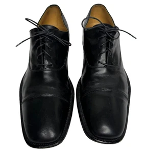 Ermenegildo Zegna Oxford Schuh Herren 11/12D schwarz Leder Kappe Zehe Italien elegant - Bild 1 von 13