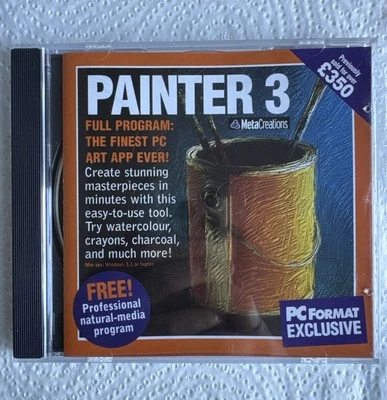 Painter 3 PC CD ROM - Vintage Software - PC Format Exclusive - 1990s - Free P&P - Image 1 of 4