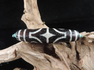 Antique 4 Eyes Tibetan Agate Dzi Beads Necklace Pendant Bracelet Gzi Bead F3 - Image 1 of 4