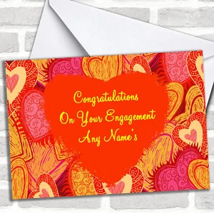 Tarjeta personalizada de compromiso romántico de corazones de amor - Imagen 1 de 1