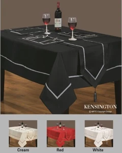 Faux Silk Tableware Cloth Linen Napkins Black White Red Luxury Dining Room Set - Picture 1 of 17