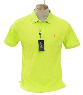 Polo Ralph Lauren Men's M Green Short Sleeve Polo Shirt Orange Embroidered Pony - Image 1 of 4