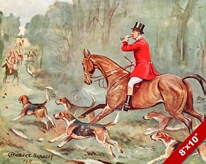 CLÁSICO INGLÉS CAZA ZORRO CABALLO CAZA ECUESTRE ARTE PINTURA IMPRESIÓN LIENZO REAL - Imagen 1 de 1