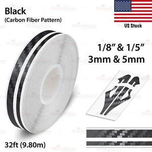 9/16" 15mm Vinyl striping Stripe Styling Double Line Sticker CARBON FIBER BLACK - Picture 1 of 12