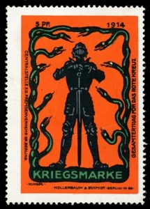Germany Poster Stamp - 1914, Red Cross Fundraiser - WWI - design J. Klinger - Picture 1 of 1