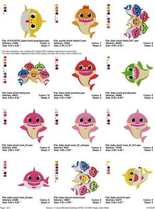 15 SHARK EMBROIDERY MACHINE DESIGNS PES JEF HUS EXP DST VIP USB - Picture 1 of 11