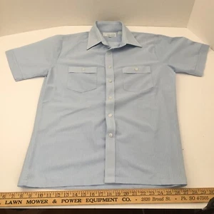 Vintage 70s Sea Aire by Youngbloods Lightweight Polyester Blue Shirt Mens MEDIUM - Picture 1 of 11