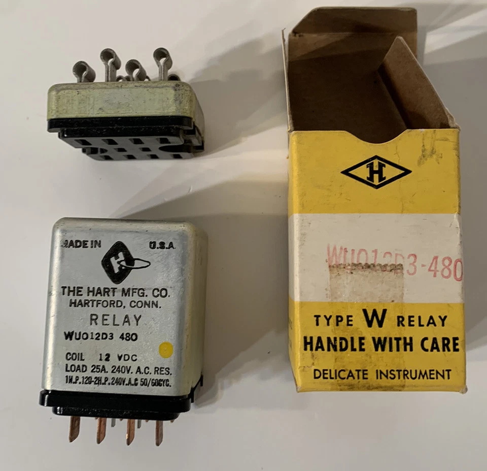 The Hart MFG Co WU024D3 480 Relay 12VDC 25A 240V A.C. - Image 1 of 4