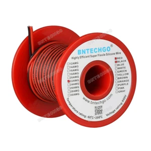 22 Gauge 2 Conductor Parallel Silicone Wire 200 deg C 25 feet Tinned Copper Wire - Picture 1 of 6