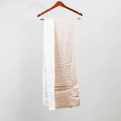Suave Elegante Doble Tono Mezcla de Cachemira Bufanda Envolvente Blanco/Beige 68" L x 16.5" W Foto 1 de 4