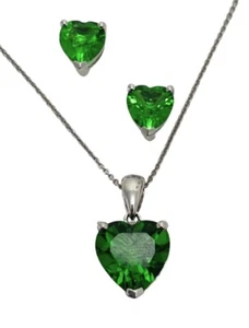 Juego de colgantes de plata helenita verde monte St Helens P31212s y E30808s - Imagen 1 de 2