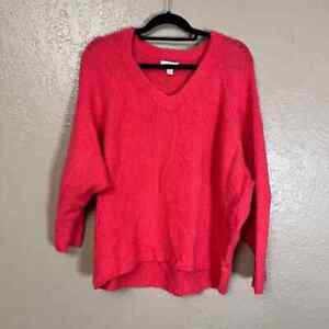 Topshop hot pink fuzzy oversized sweater size 8