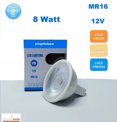 LAMPADINE LED GU5.3 MR16 da 8W Lampada SMD 12V Spot Porta Faretto Incasso  - Immagine 1 di 2