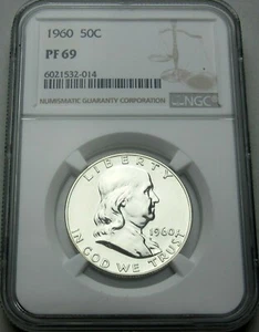 1960 Proof 69 Franklin Silver Half Dollar  Proof PF69 NGC NICE  - Picture 1 of 10