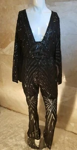 🔥🔥🔥 STATEMENT STUNNING La Dolce Vita celebrity CAPED jumpsuit S Mouret - Picture 1 of 12