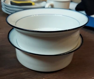 Dansk Concerto Allegro Blue Flat Cereal Rimmed Fruit Bowls 6.5" Japan Set 2 - Picture 1 of 3