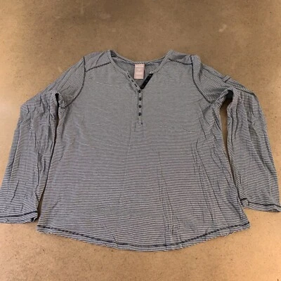 Camiseta Henley de manga larga a rayas blancas negras talla XXL (20) ciervo blanco para mujer nueva Foto 1 de 4