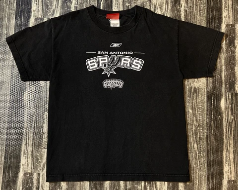 VTG Youth Reebok NBA San Antonio Spurs Basketball Logo Graphic T-Shirt sz Large Cover