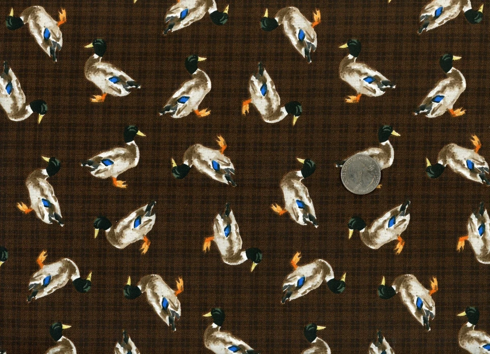 Chatarra de tela grasa 8º 9X21 para manualidades, acolchado, patos marrones Foto 1 de 1