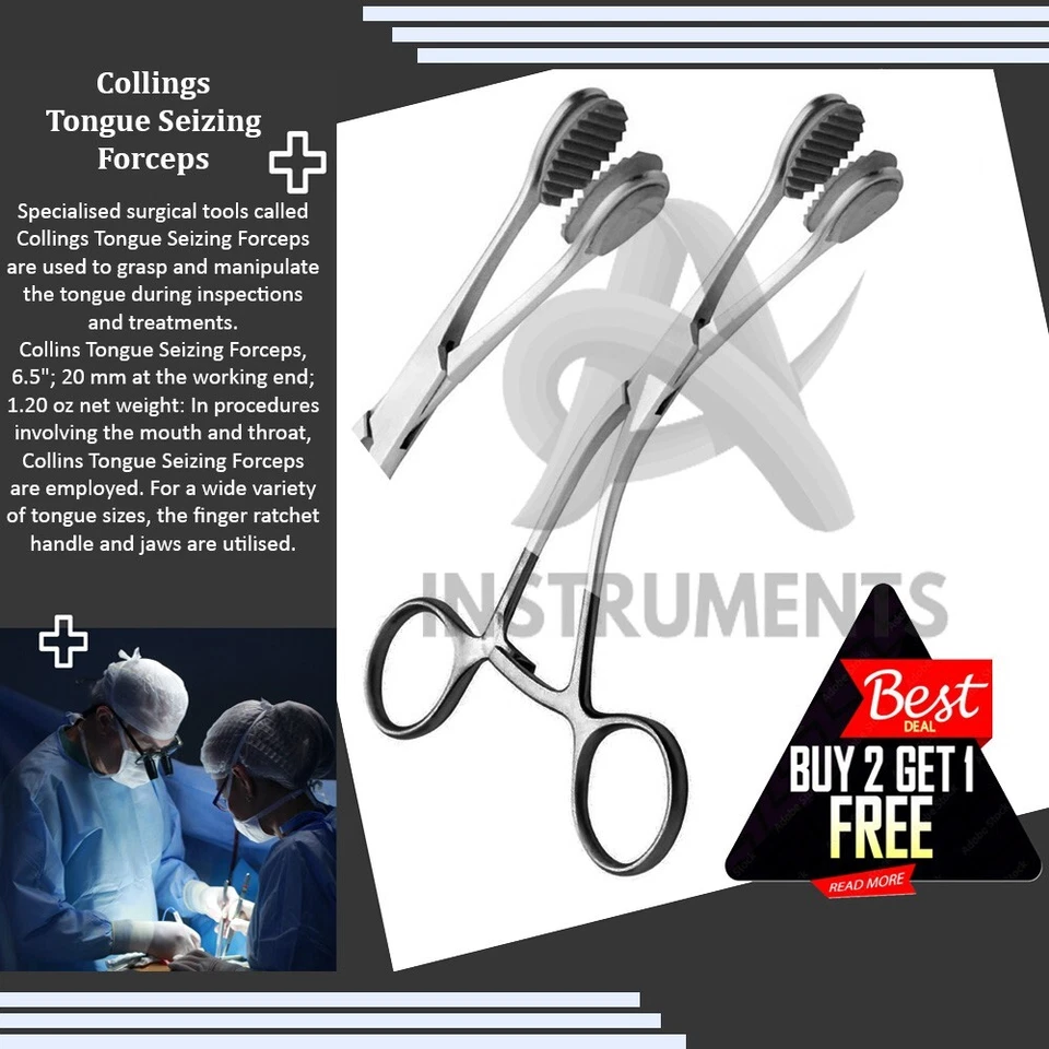 Pinzas de agarre de lengua Collin de 6,75" 27 mm de ancho producto de excelente calidad Foto 1 de 1