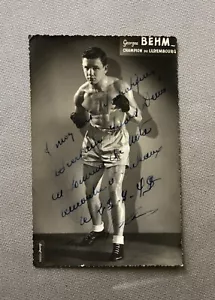 Photographie Ancienne du Boxeur Georges Behm, Dédicacée - Imagen 1 de 2