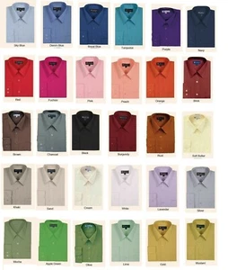 men's basic dress shirt , cotton blend by Milano Moda, Style SG02 - Picture 1 of 30
