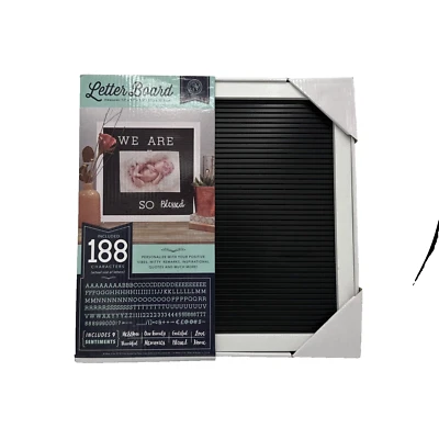 Wooden Hanging Letter Board 12x12 188 LETTERS INCLUDED Black Message Sign Photo - Image 1 of 2