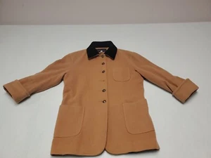 Anne Klein II 100 % hellbraun Wolle & Kaschmir Mantel Gr. 6 Pferd & Hund Jäger Jacke - Bild 1 von 19