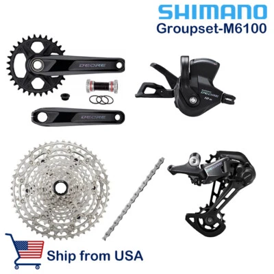 SHIMANO DEORE M6100 MTB 12-Speed Groupset 170mm 32T cassette 51T - Image 1 of 4